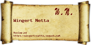 Wingert Netta névjegykártya